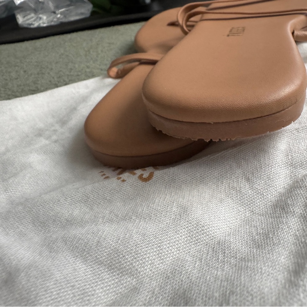 TKEES Sarit Leather Sandal in Nude/Pout with Slip On Strap, Size 8 / 39 - Picture 9 of 10